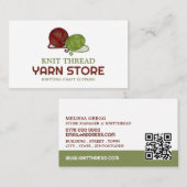 レッド&グリーンヤーン、編み物ストア、ヤーンストア 名刺 (正面/裏面)