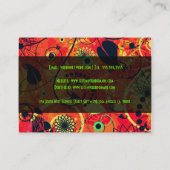 レッド&グリーンレトロフローラコラージュ 名刺 (裏面)