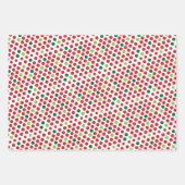 レッド&グリーン水玉模様クリスマスコーディネート ラッピングペーパーシート (正面2)