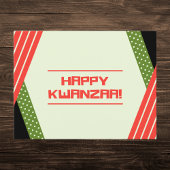 レッド&グリーン水玉模様クワンザモダンア ポストカード