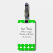 レッド&グリーン水玉模様モノグラム ラゲッジタグ (裏面縦)