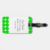 レッド&グリーン水玉模様モノグラム ラゲッジタグ (裏面横)