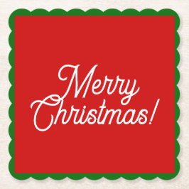 レッド&グリーン紙コースター ペーパーコースター