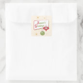 レッド&グリーン1950年代レトロシーズンのご挨拶 スクエアシール (バッグ)