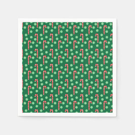 レッド グリーン キャンディ ケーン ペパーミント クリスマス スタンダードカクテルナプキン