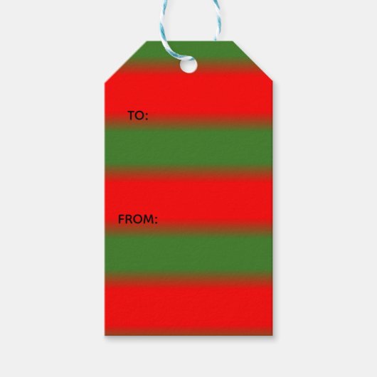 レッド＆グリーン クラシック クリスマス ギフトタグ (正面)