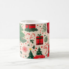 レッド グリーン クリスマスパターン コーヒーマグ コーヒーマグカップ