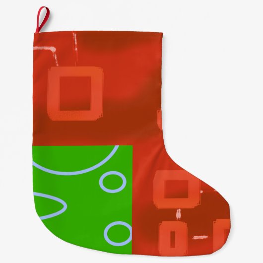 レッド グリーン クリスマス ストッキング (正面)