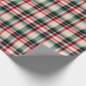 レッド、グリーン、クリームプレイドラッピング紙 ラッピングペーパー (角)