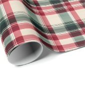 レッド、グリーン、クリームプレイドラッピング紙 ラッピングペーパー (ロールコーナー)