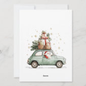 レッド+グリーン サンタの車 水彩 クリスマス (裏面)