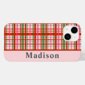 レッド+グリーン スコットランドのクリスマス タータン Case-Mate iPhoneケース (裏面 (横))