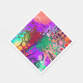 レッド、グリーン、パープルカラフルデジタル流体アート スタンダードランチョンナプキン (角)