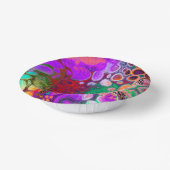レッド、グリーン、パープルカラフルデジタル流体アート ペーパーボウル (傾斜あり)