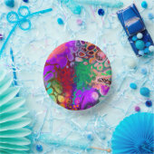 レッド、グリーン、パープルカラフルデジタル流体アート ペーパーボウル (パーティー)