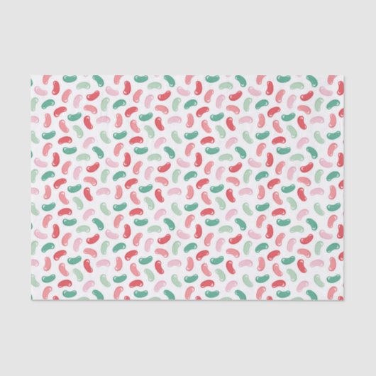 レッド、グリーン、ピーチ、ピンクゼリービーンデザイン 薄葉紙 (正面)