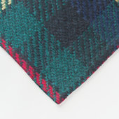 レッド、グリーン、ブルーのスコットランドタータンチェックパターン。 フリースブランケット (角)