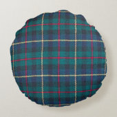 レッド、グリーン、ブルーのスコットランドタータンチェックパターン。 ラウンドクッション (裏面)