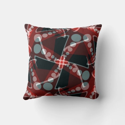 レッド+グレーモダン抽象芸術ホームデコークッション クッション (裏面)