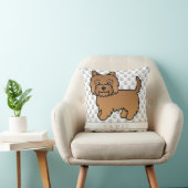レッド・ケアン・テリア 犬のイラスト&名前 クッション (椅子)