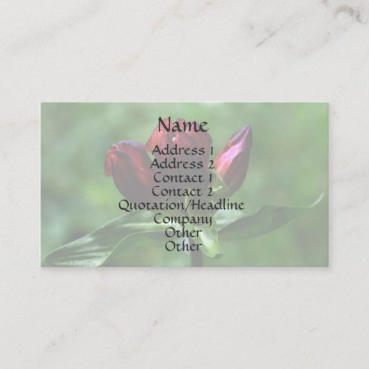 レッド・ゲンティアン・フローラ・名刺 名刺 (正面)