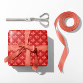 レッド&コーラルフルーアデリス ラッピングペーパー