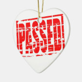 レッド・ゴム・スタップ効果 セラミックオーナメント (左)