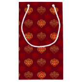 レッド&ゴールデンクラウンハートパターン(の模様が)ある抱き枕 スモールペーパーバッグ (裏面)