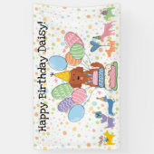 レッド ゴールデンドゥードル 犬の誕生日パーティー 横断幕 (縦)