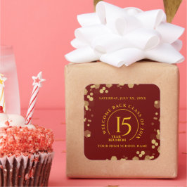 レッド&ゴールドスクールカレッジクラス再会 スクエアシール