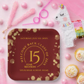 レッド&ゴールドスクールカレッジクラス再会 ペーパープレート (パーティー)