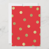 レッド＆ゴールドドット モダングラム ブライダルシャワー 招待状 (裏面)