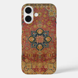 レッド ゴールド キャシャン カーペット ラグ ペルシャン アジアン iPhone 16ケース