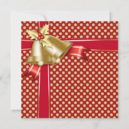 レッド ゴールド ドット クリスマス パーティー 招待状