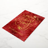 レッド ゴールド メリークリスマス 箔シーズンカード (回転した状態)