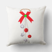 レッド&シルバーオーナメント装飾用クッション クッション (裏面)