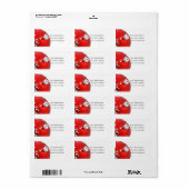 レッド&シルバークリスマスオーナメント住所 シール (フルシート)