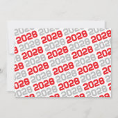 レッド&シルバーグレー3写真卒業招待状 招待状 (裏面)