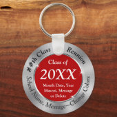 レッド&シルバーグレー、クラス懇親会キーホルダー キーホルダー (正面)