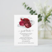 レッド&シルバーフローラ結婚ズゲスト詳細 エンクロージャーカード (スタンド正面)