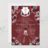 レッド&シルバープリンセスキャッスルキンセアニラ 招待状 (正面)