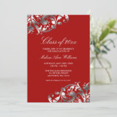 レッド·シルバー·スワール卒業パーティ発表 招待状 (スタンド正面)