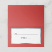 レッド |シルバー |白いシンプル座席表 プレイスカード (外部開封)