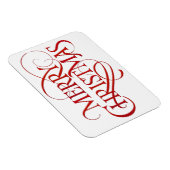 レッド&シンプルホワイトメリークリスマスフレキシブルマグネット マグネット (右側)