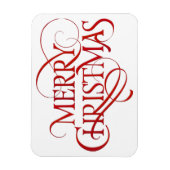 レッド&シンプルホワイトメリークリスマスフレキシブルマグネット マグネット (縦)