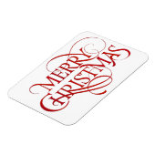 レッド&シンプルホワイトメリークリスマスフレキシブルマグネット マグネット (左側)