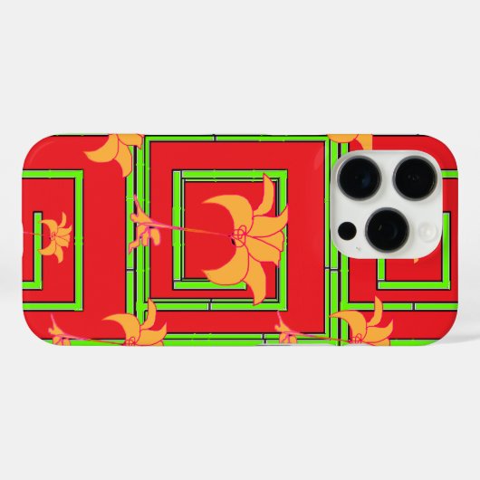 レッド・ジオ・フラワル Case-Mate iPhoneケース (裏面 (横))