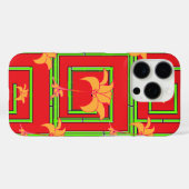 レッド・ジオ・フラワープリント Case-Mate iPhoneケース (裏面 (横))