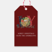 レッド・ジョイ・トゥ・ザ・ワールド出生あなたのメッセージ ギフトタグ (正面)