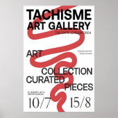 レッド・スクリブル・タシズム芸術展ポスター ポスター (正面)